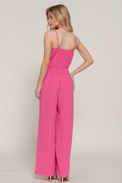 Pink Woven Cami Jumpsuit