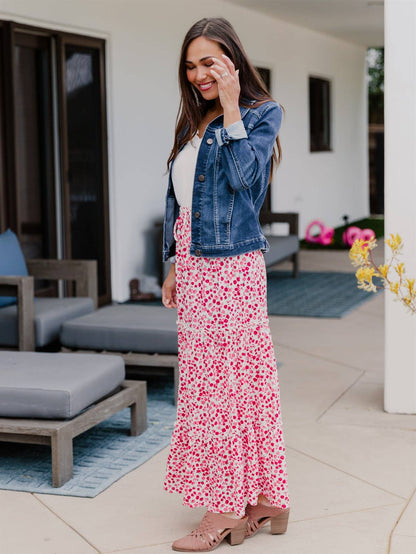 Kendall Floral Tiered Maxi Skirt