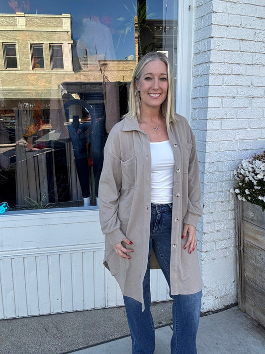 Edith Long Shacket with Pockets