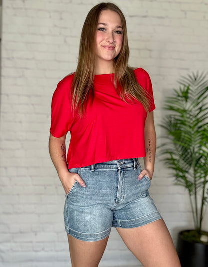 Judy Blue Light Wash Trouser Shorts