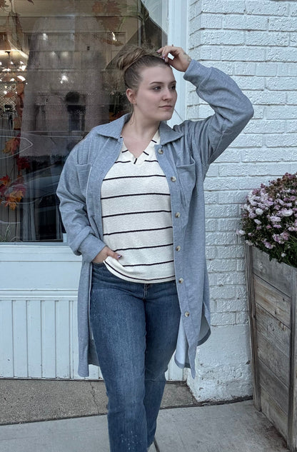 Edith Long Shacket with Pockets