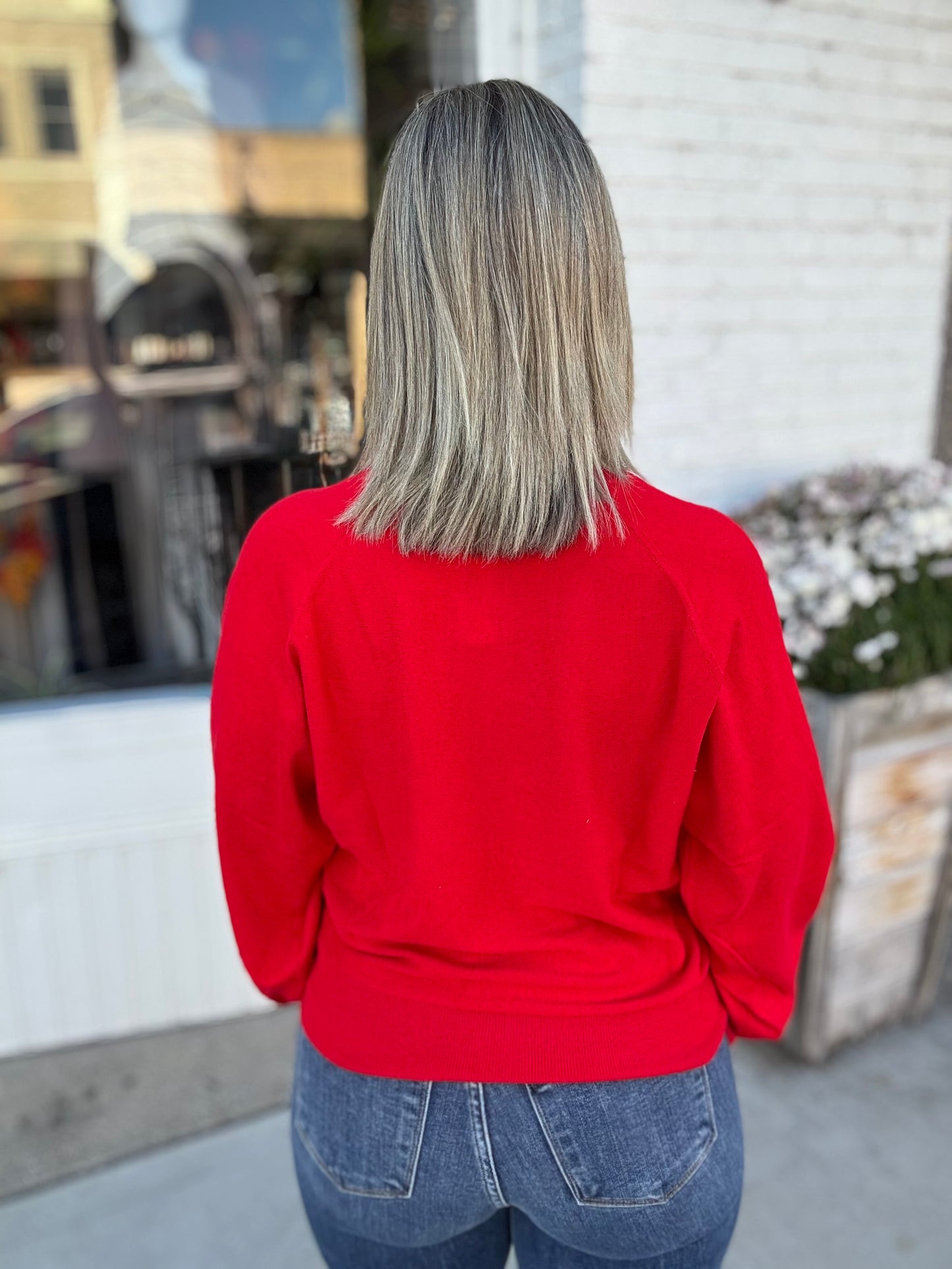 Lightweight Red Knit Sweater