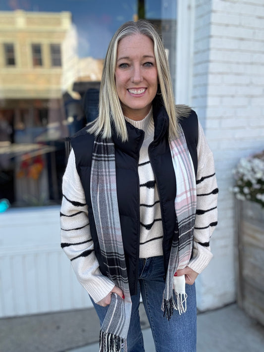 Long Sleeve Striped Knitted Sweater