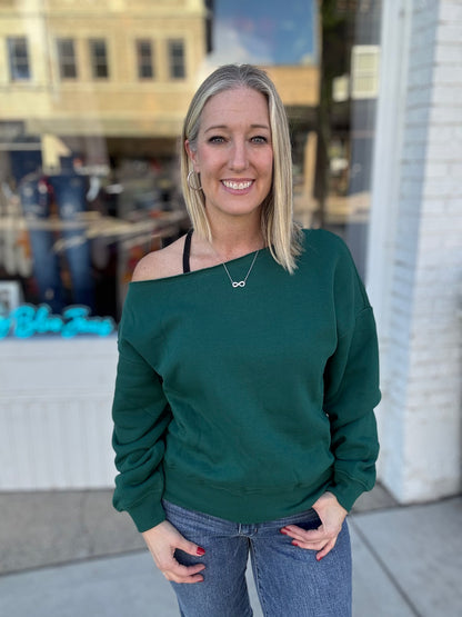 Fleece Off The Shoulder Top
