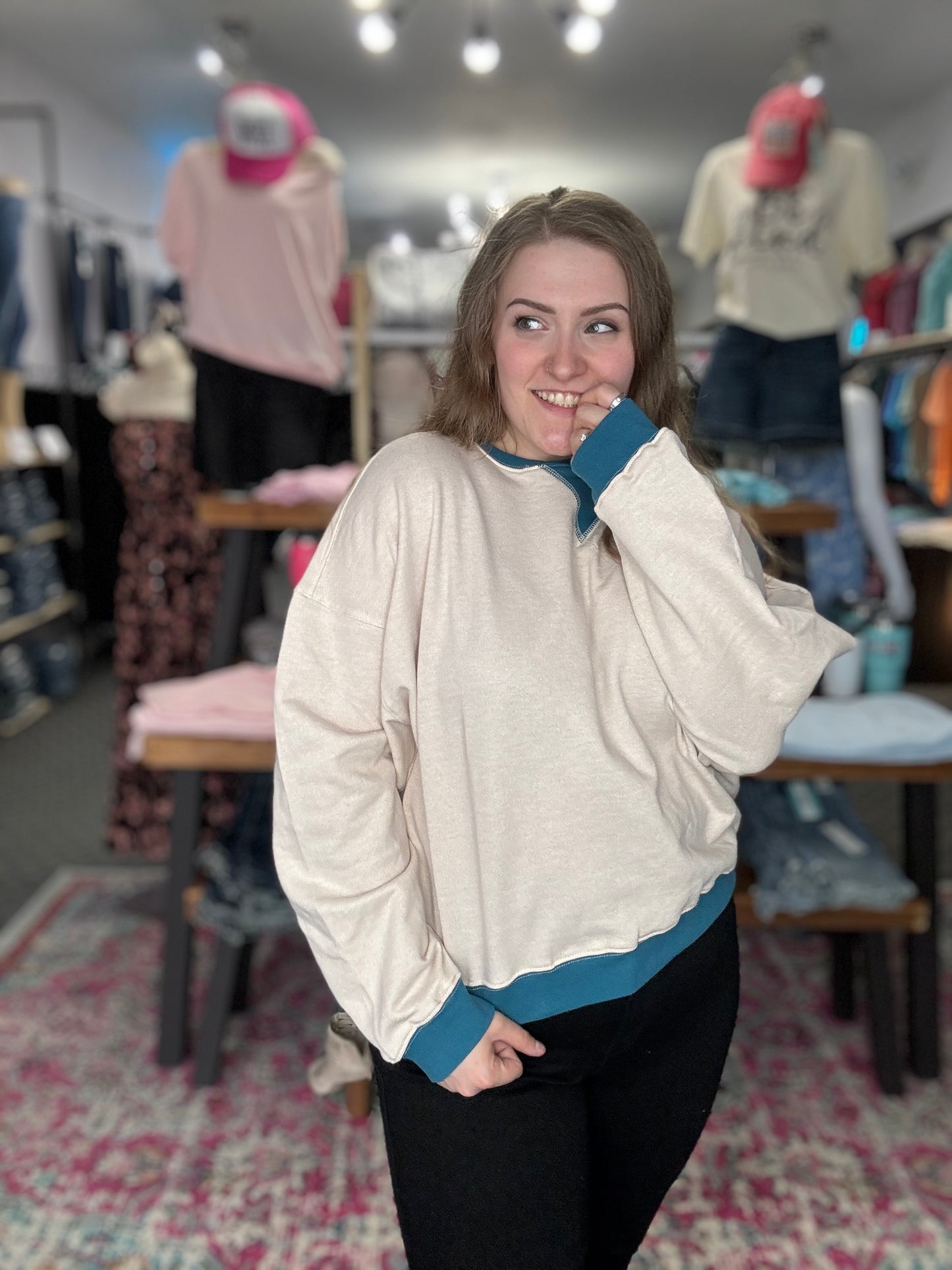 Contrast Color Sweatshirt