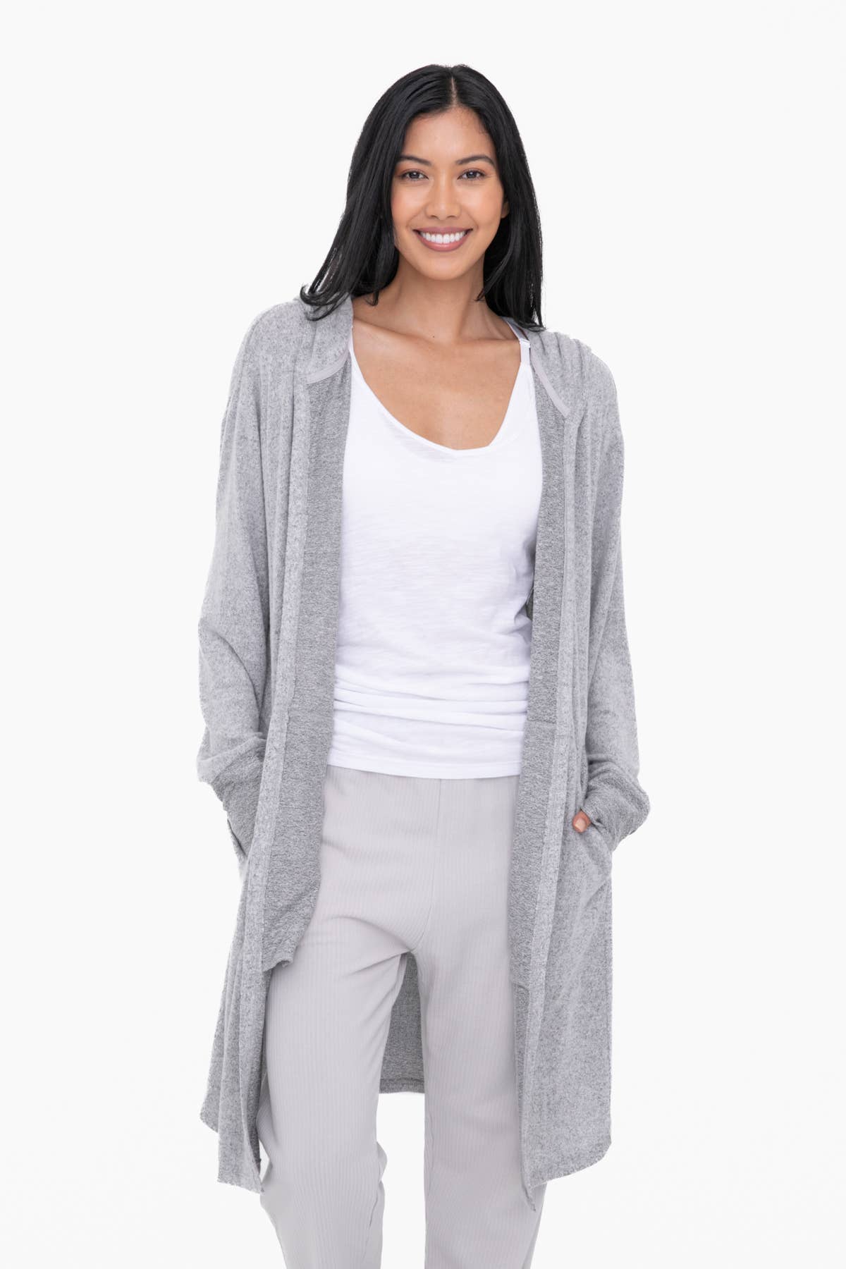 Mono B Softest Hooded Cardigan with Pockets