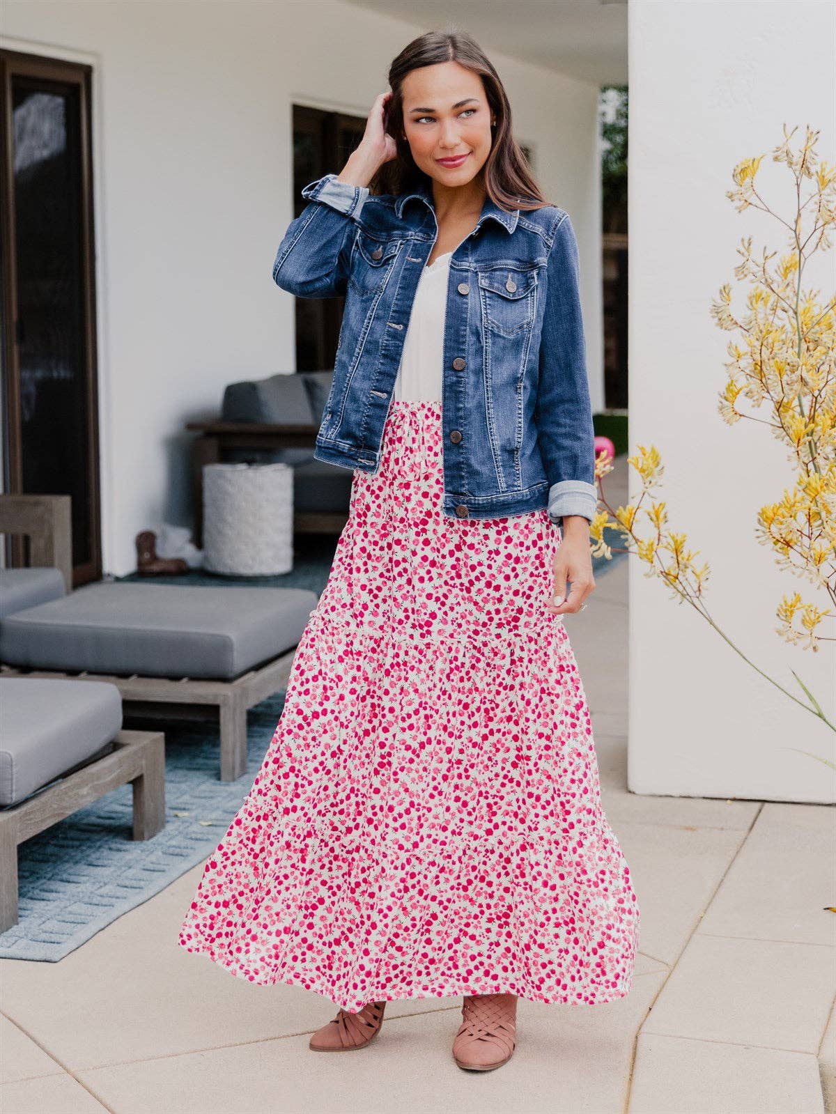 Kendall Floral Tiered Maxi Skirt