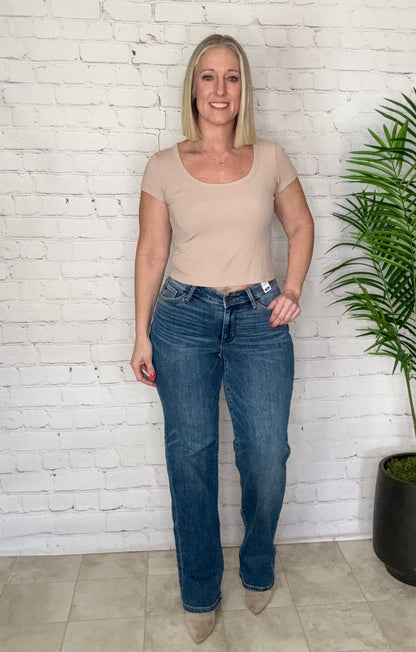 V Front Vintage Wash Straight