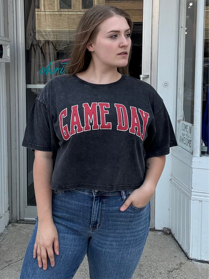 Game Day Puff Vintage Graphic Crop Top
