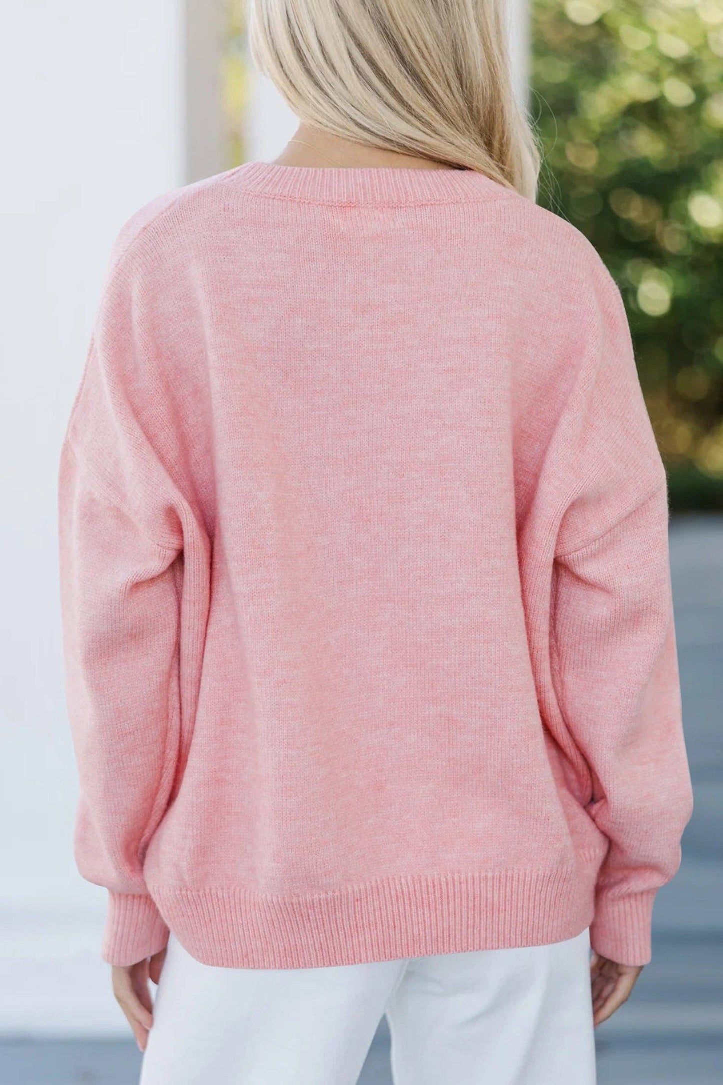 Pink Corded Love Sweater