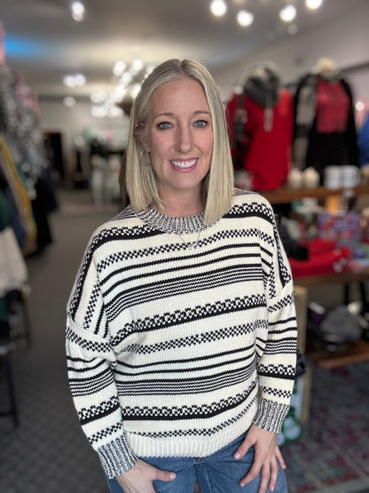 Vintage Striped Knit Sweater