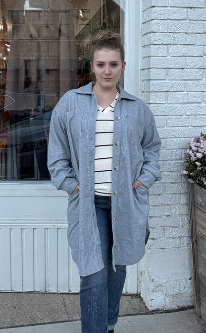 Edith Long Shacket with Pockets