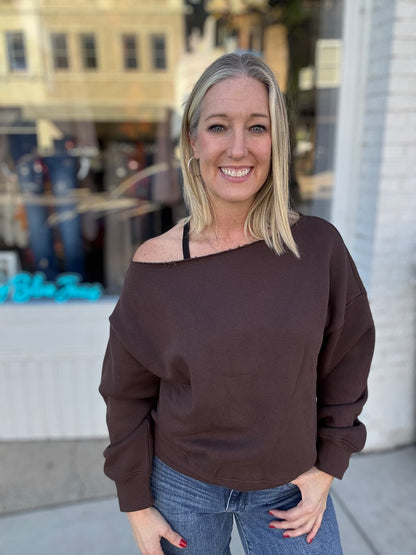 Fleece Off The Shoulder Top