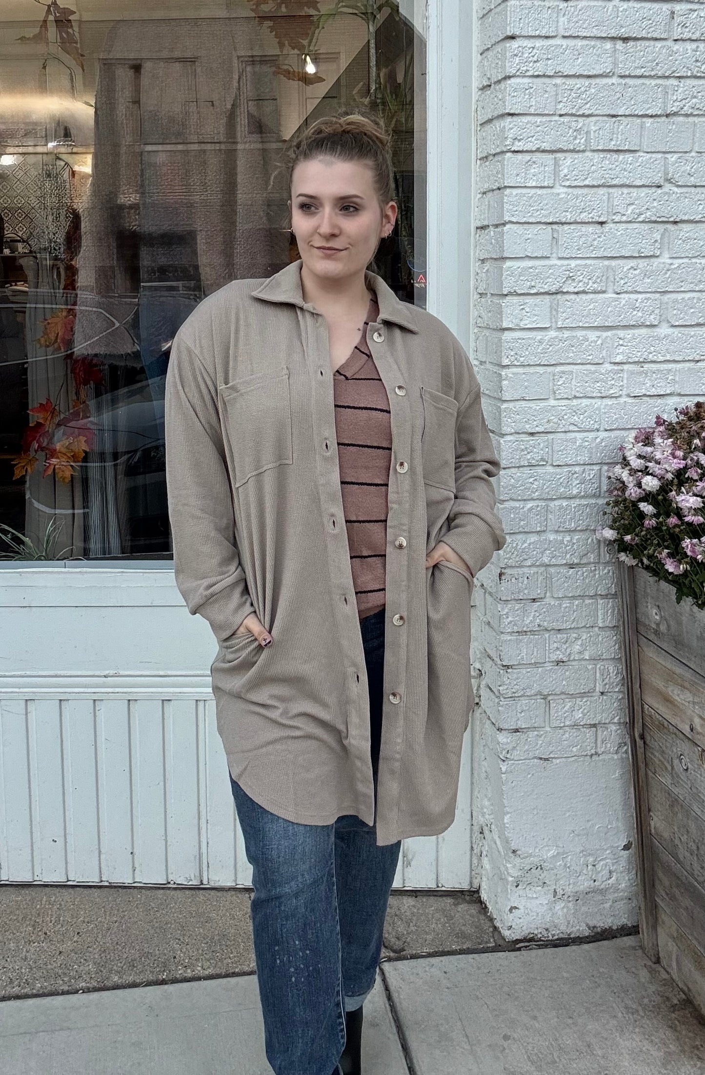 Edith Long Shacket with Pockets