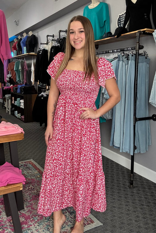 Floral Short Sleeve Maxi