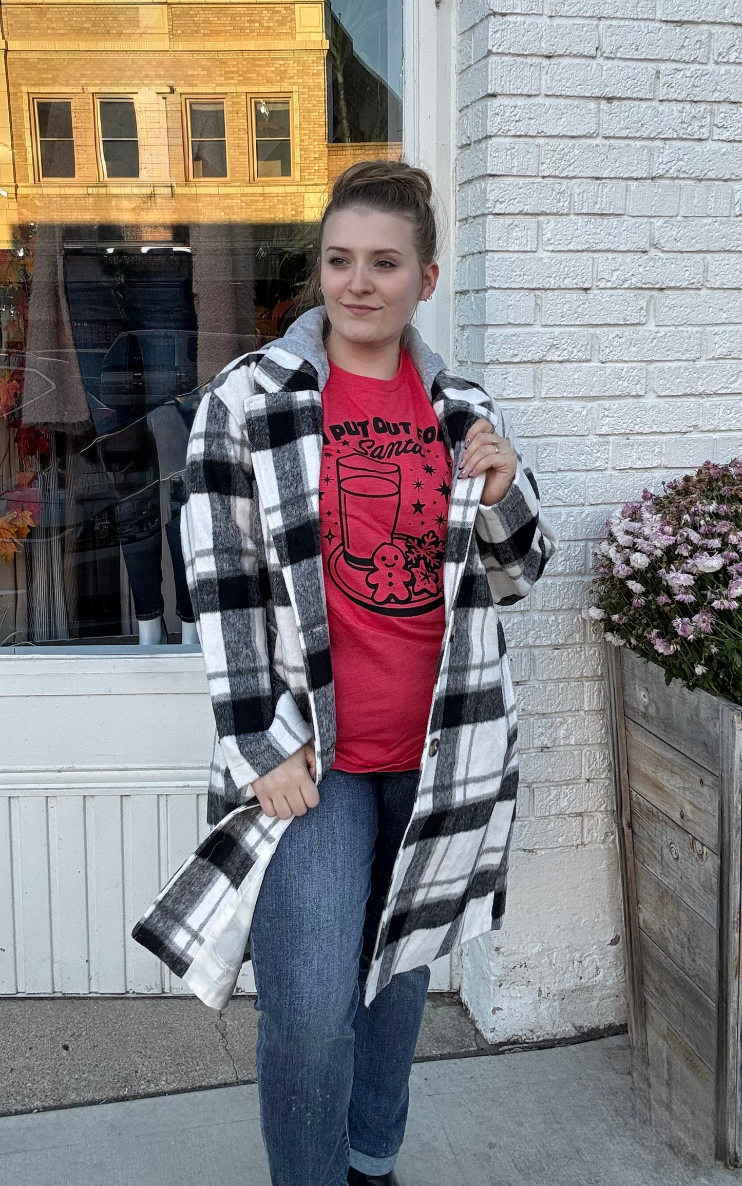 Stylish Plaid Pea Coat