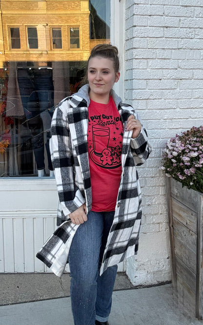 Stylish Plaid Pea Coat