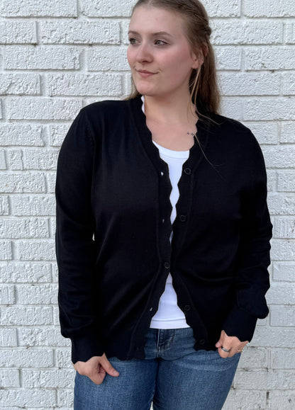 Lightweight Scalloped Cardigan