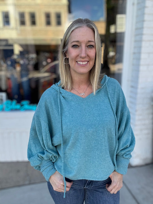 Brushed Balloon Sleeve Hoodie