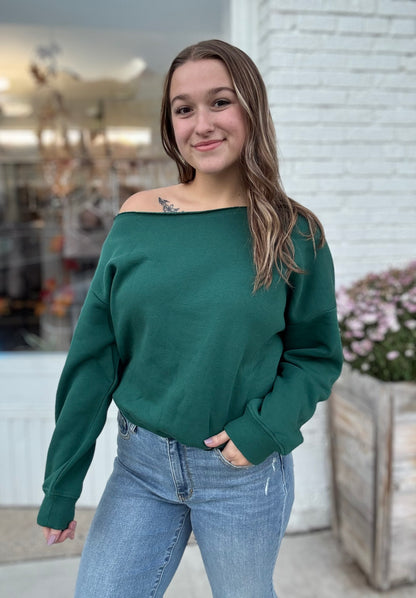 Fleece Off The Shoulder Top