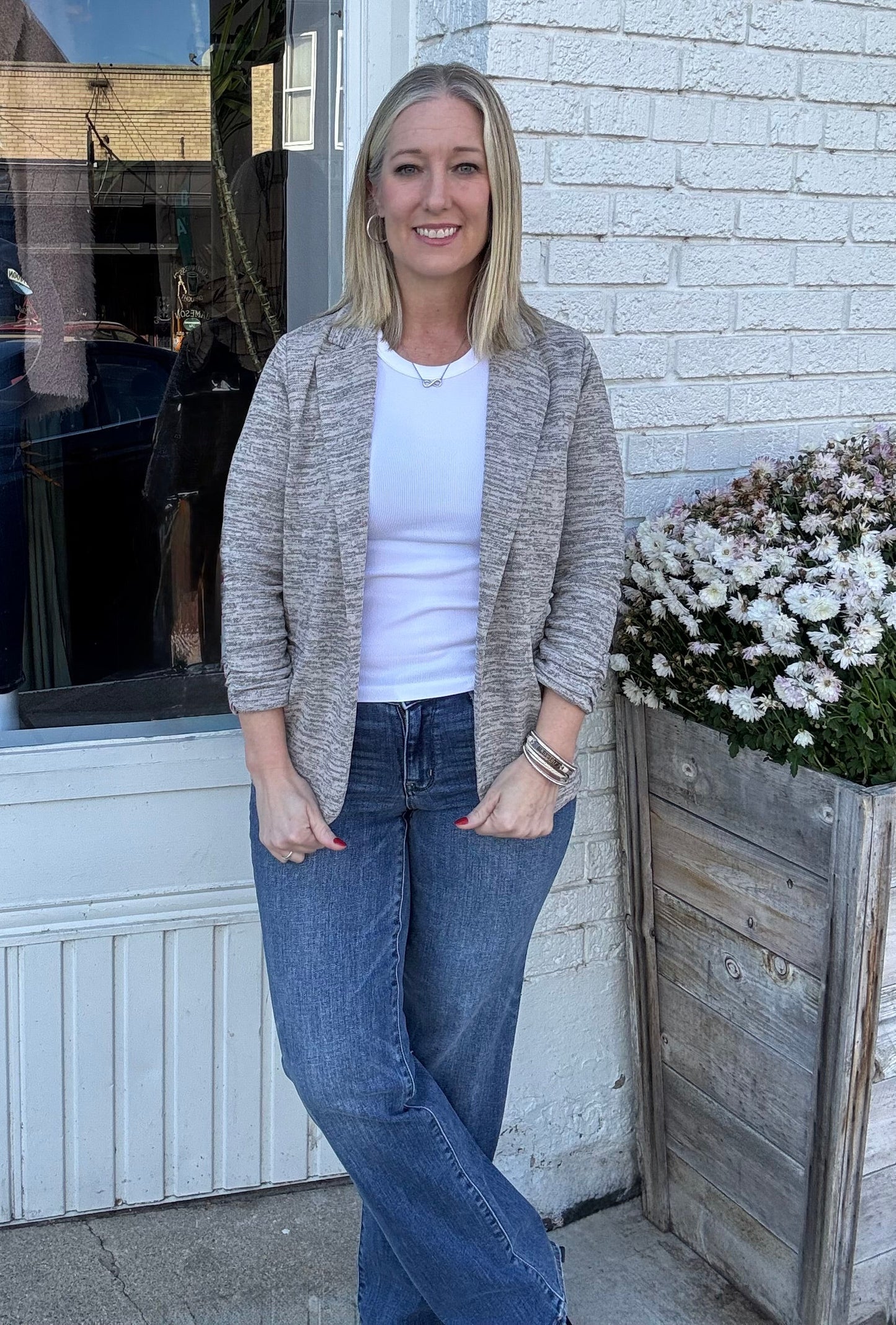 Classy Knit Toffee Blazer