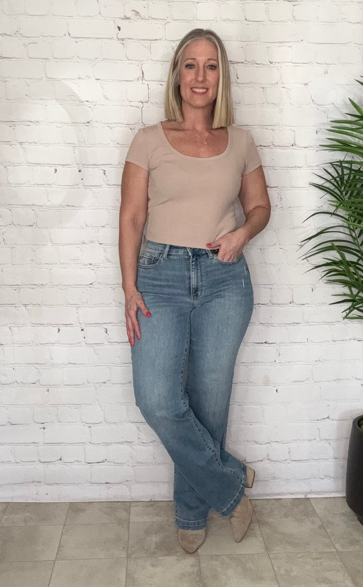 Judy Blue Hi Waist Trouser Straight Fit