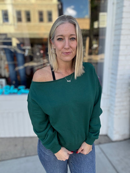 Fleece Off The Shoulder Top