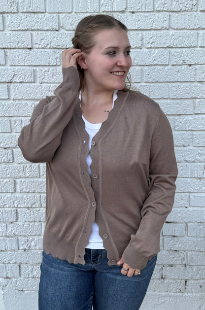 Lightweight Scalloped Cardigan