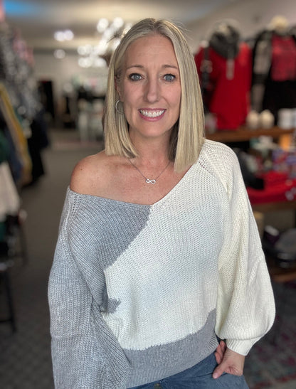 Artistic Pattern V Neck Knit Sweater