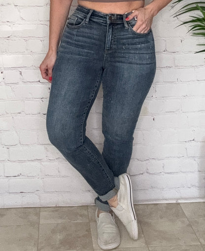 Judy Blue Bleach Splatter Boyfriend Fit