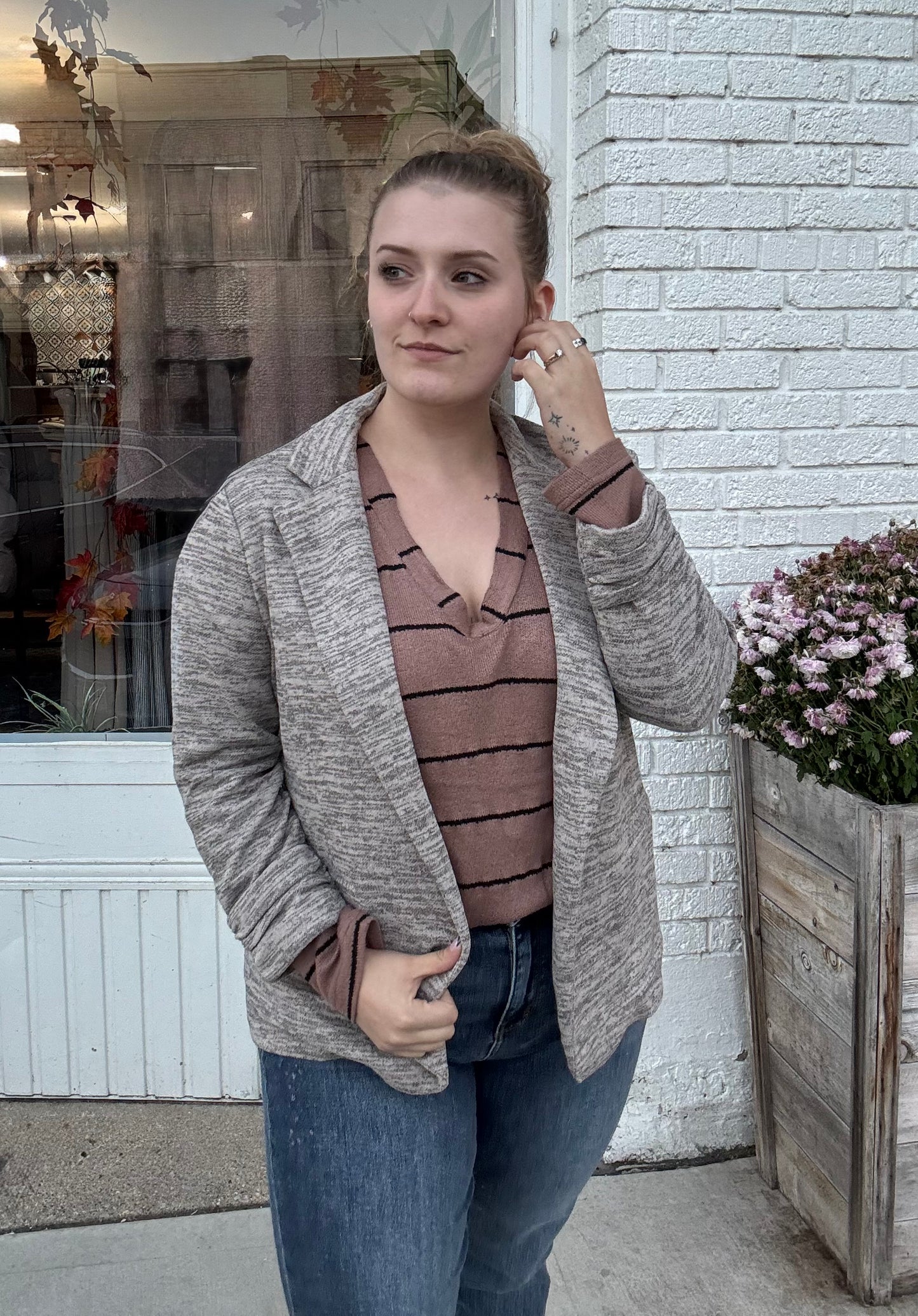 Classy Knit Toffee Blazer