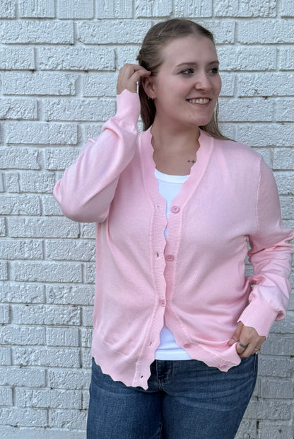 Lightweight Scalloped Cardigan