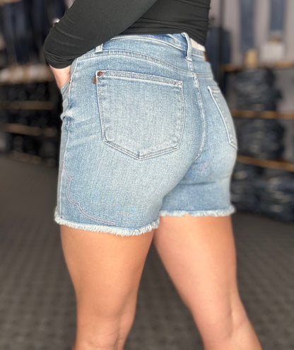 Judy Blue Western Embroidery Detail Shorts