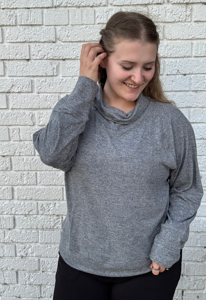 Mono B Brushed Cowl Neck Pullover