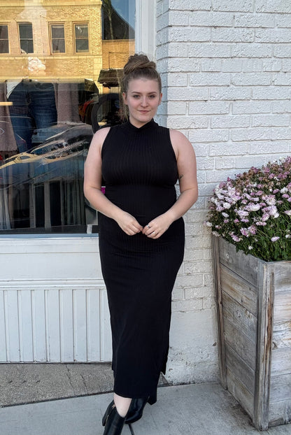 Ribbed Sleeveless Bodycon Dress