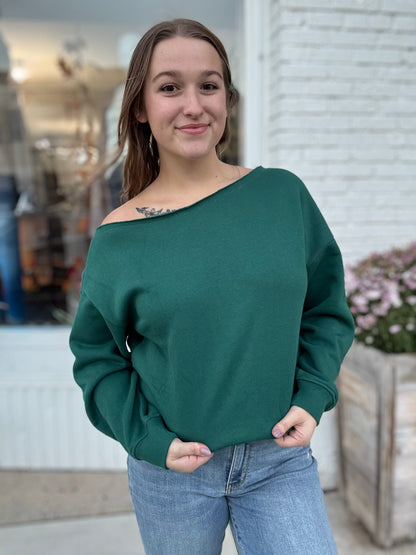 Fleece Off The Shoulder Top