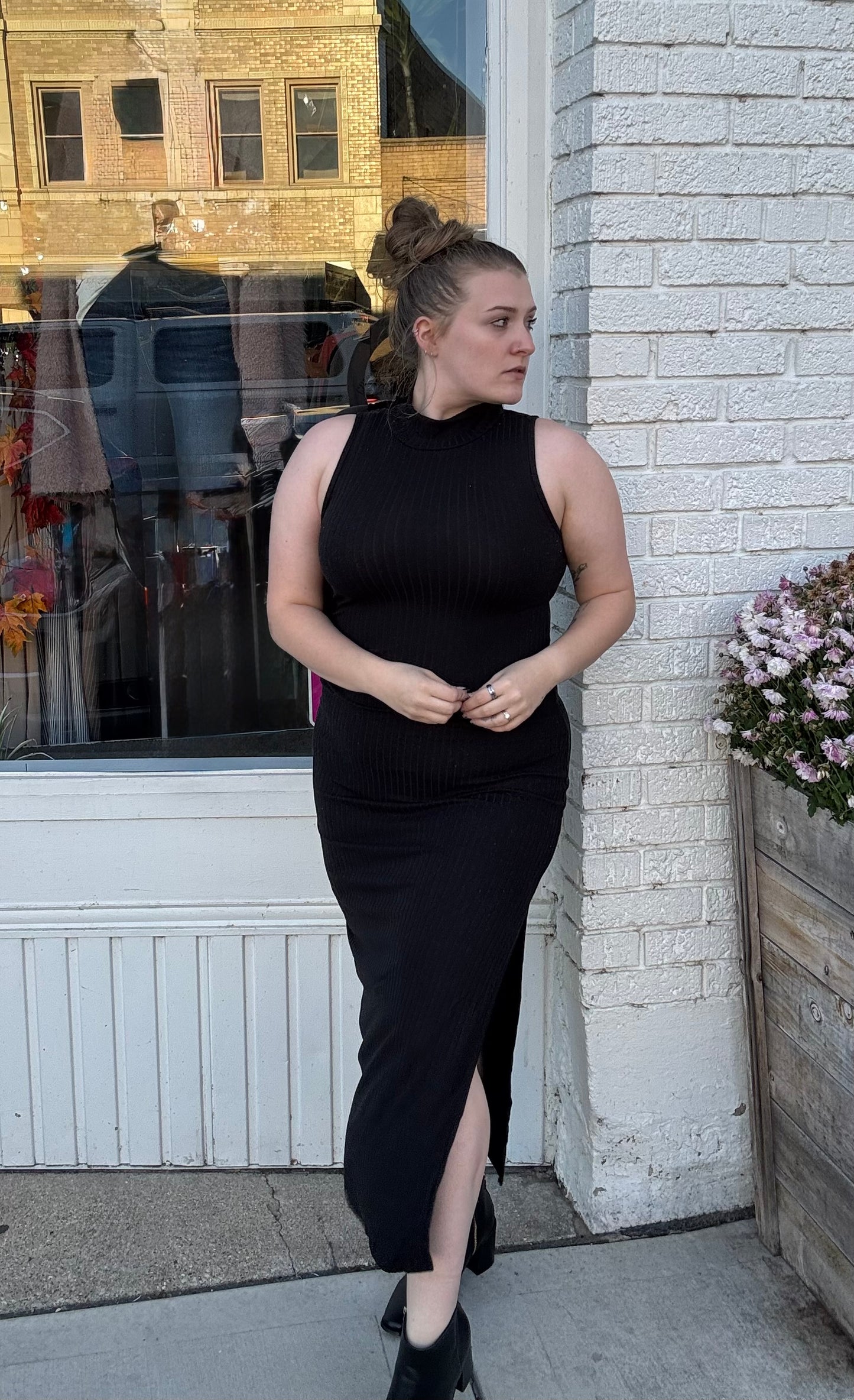 Ribbed Sleeveless Bodycon Dress