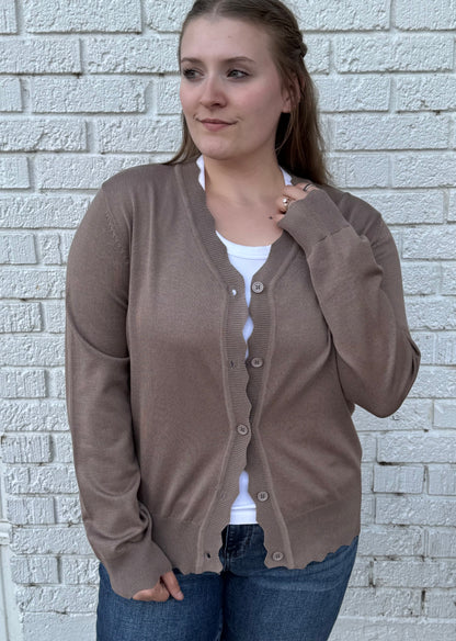 Lightweight Scalloped Cardigan
