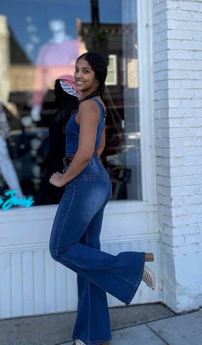 Sleeveless Stretch Wide Leg Jumpsuit