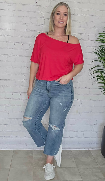 Judy Blue Destroy Crop Wide Leg