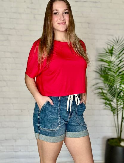 Judy Blue Cuffed Jogger Shorts