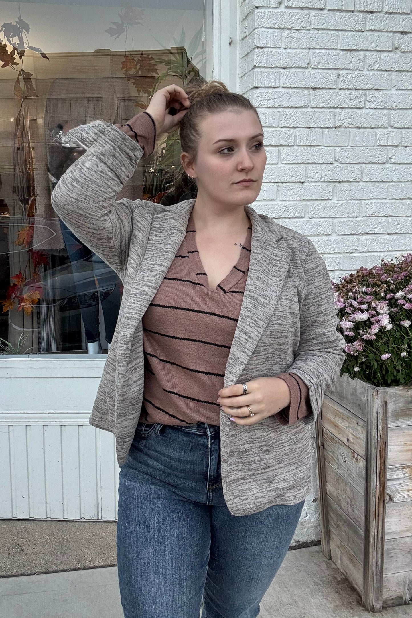 Classy Knit Toffee Blazer