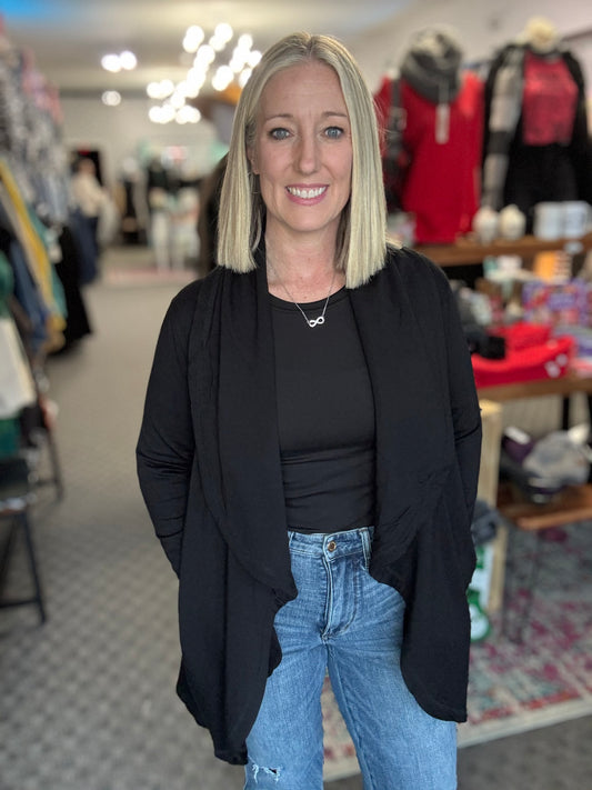 Fleece Lined Flowy Cardigan