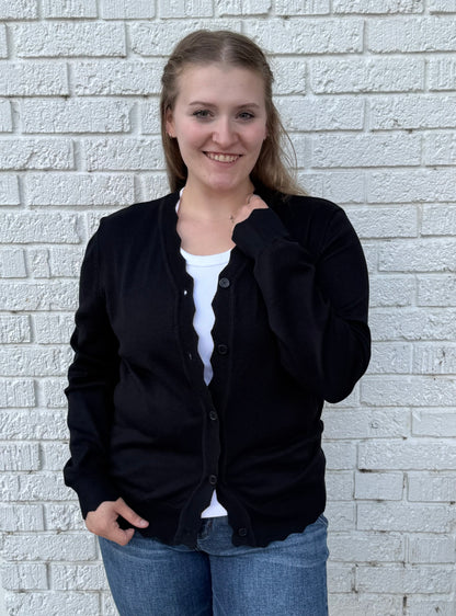 Lightweight Scalloped Cardigan