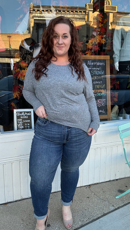 CURVY Mono B Sexy Soft Dolman-Sleeved Top