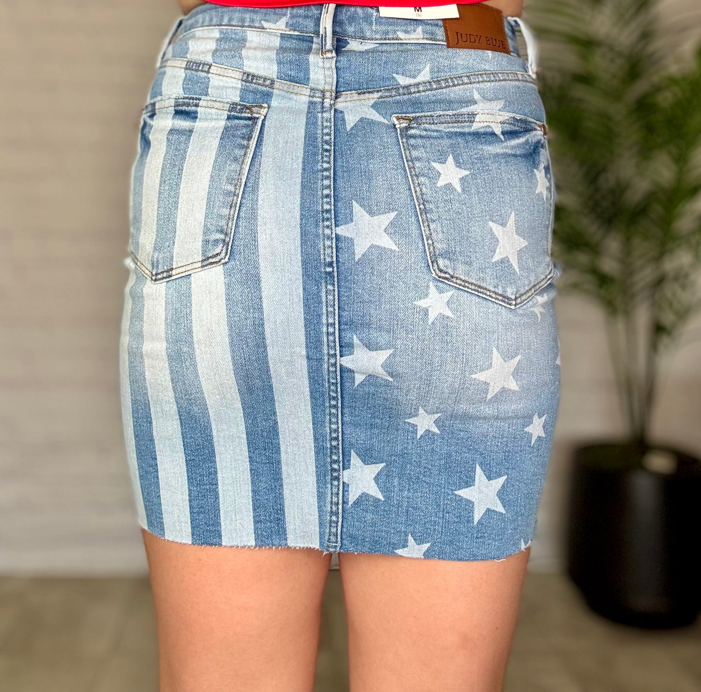 Judy Blue Stretchy Star & Stripe Skirt