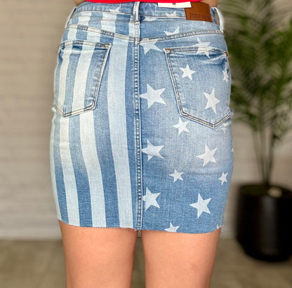 Judy Blue Stretchy Star & Stripe Skirt