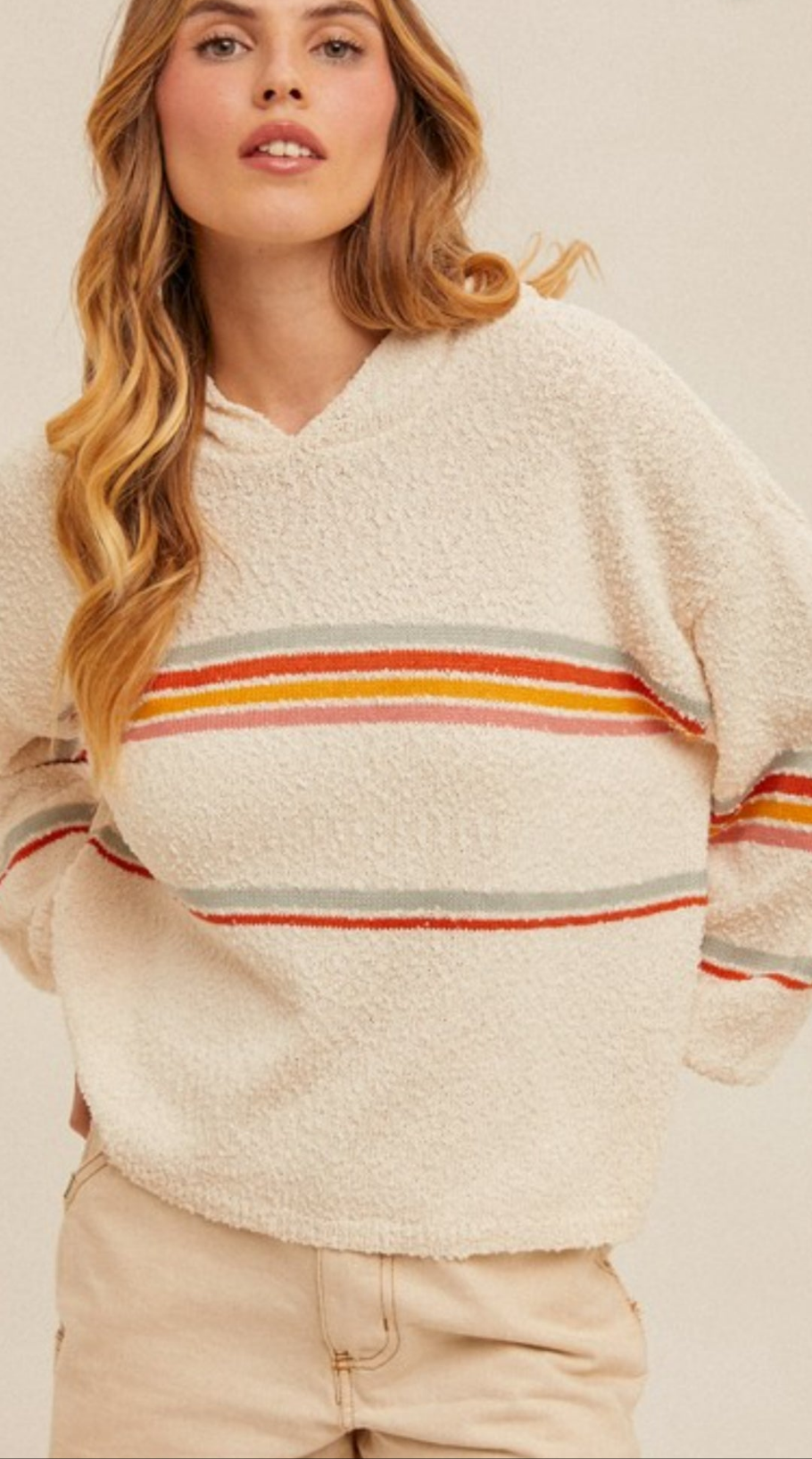 Coziest Multi Color Sweater W/Hood