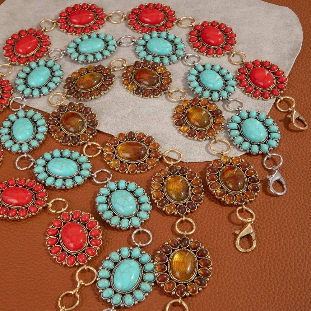 Western Oval Concho Disc Chain Belt