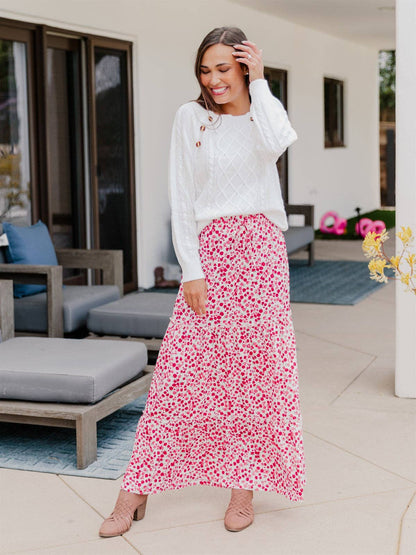 Kendall Floral Tiered Maxi Skirt